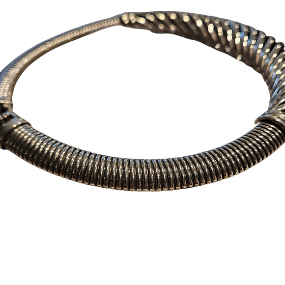 Givenchy Necklace Chunky Silver Choker Necklace 80s Vintage Givenchy - Picture 8 of 15